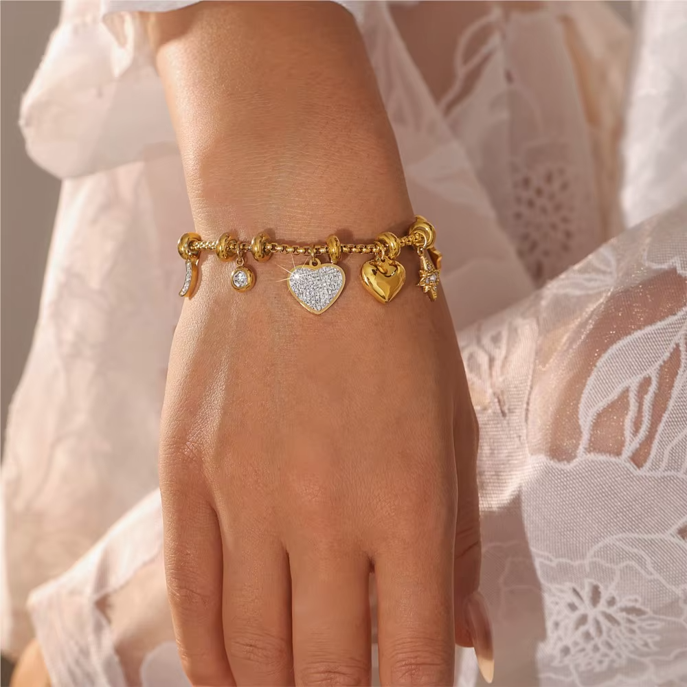 Twinkling Heart Charm Bracelet - HESTONS