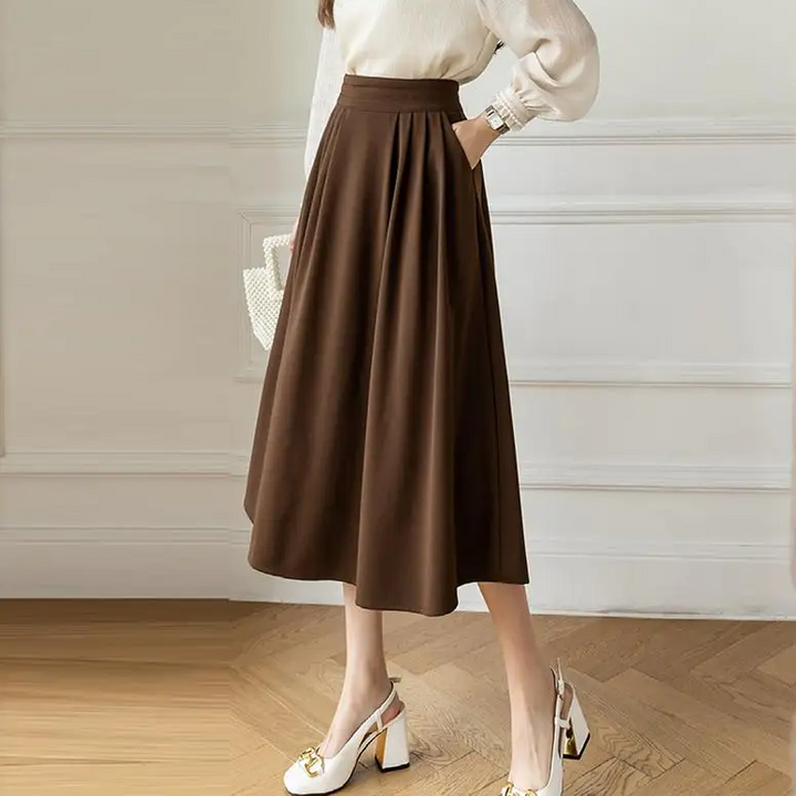 Women’s High-Waist Pleated Midi Skirt - Shop Hestons