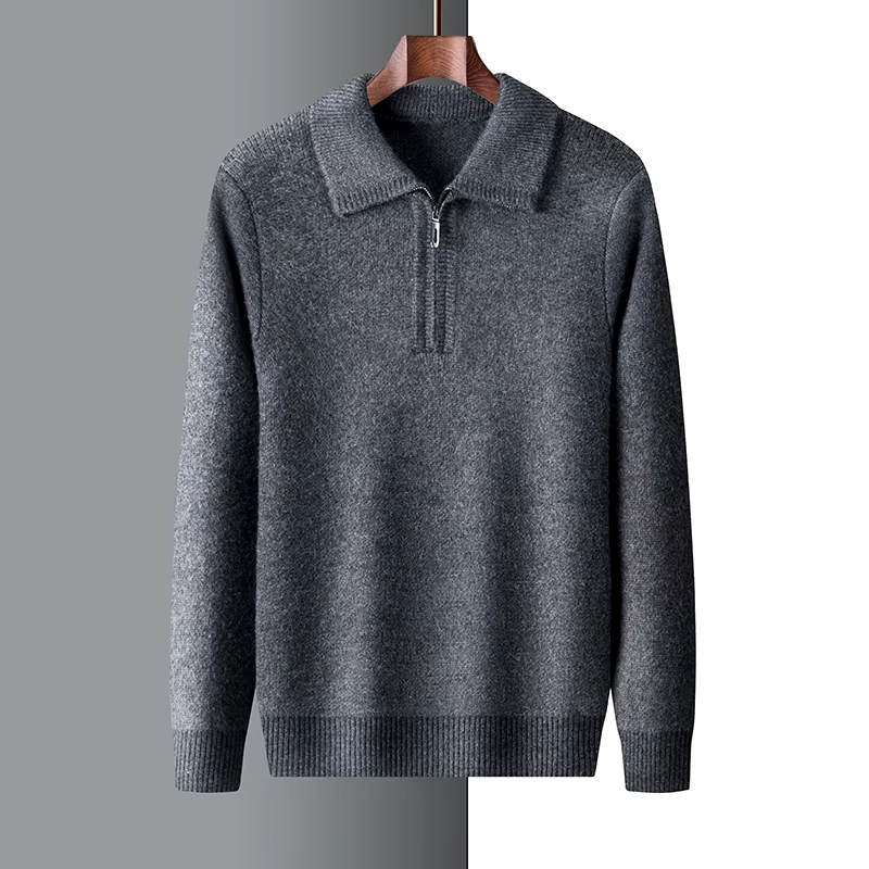 Cashmere Quarter Zip Sweater - HESTONS