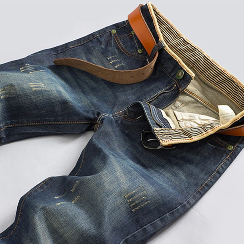 Distressed Straight Leg Denim - HESTONS