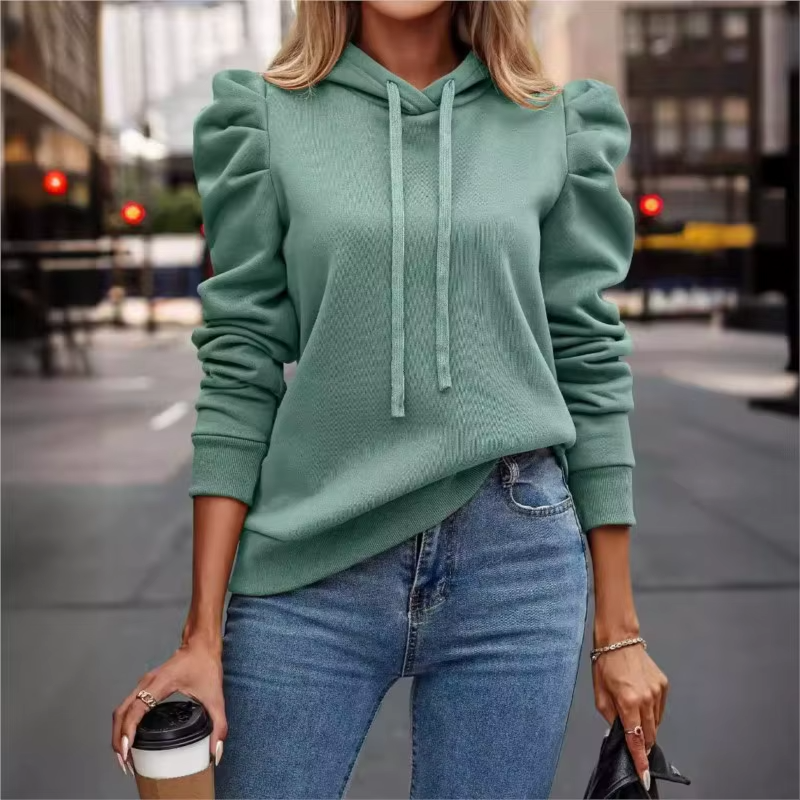 Ruffle Sleeve Hoodie - HESTONS