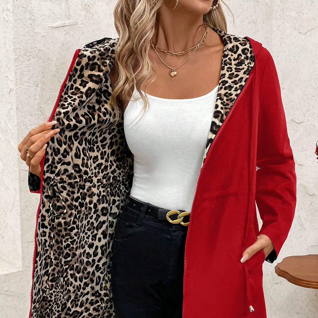 Women’s Reversible Red and Leopard Coat - Shop Hestons