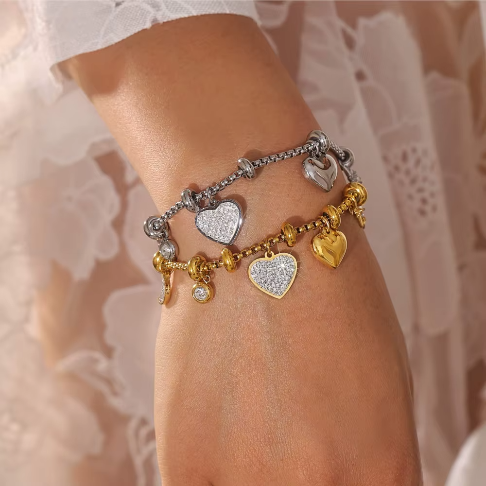 Twinkling Heart Charm Bracelet - HESTONS