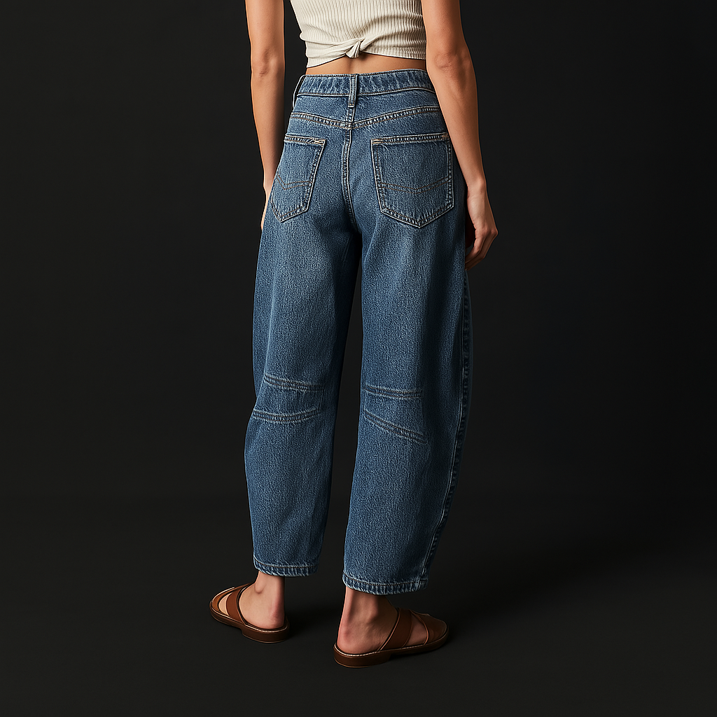 Mid-Rise Barrel Jeans - HESTONS