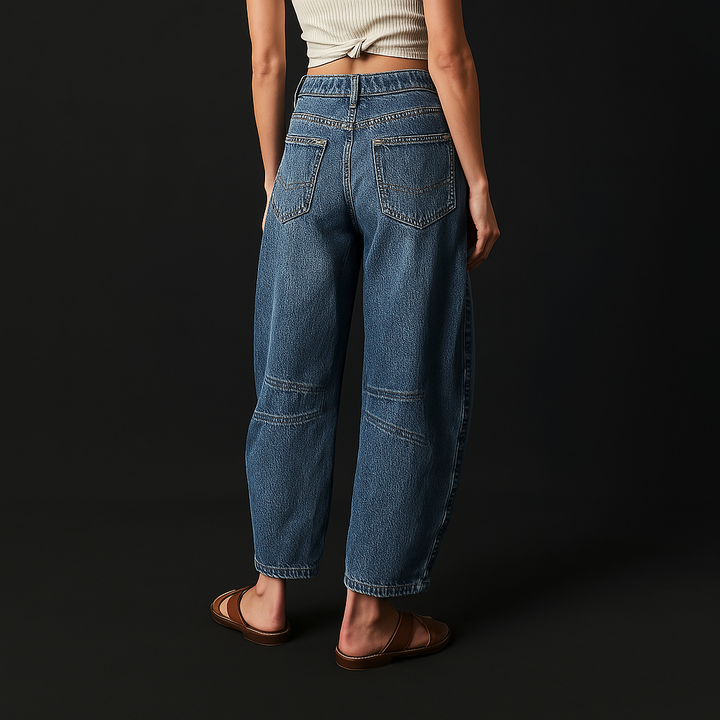 Mid-Rise Barrel Jeans - HESTONS