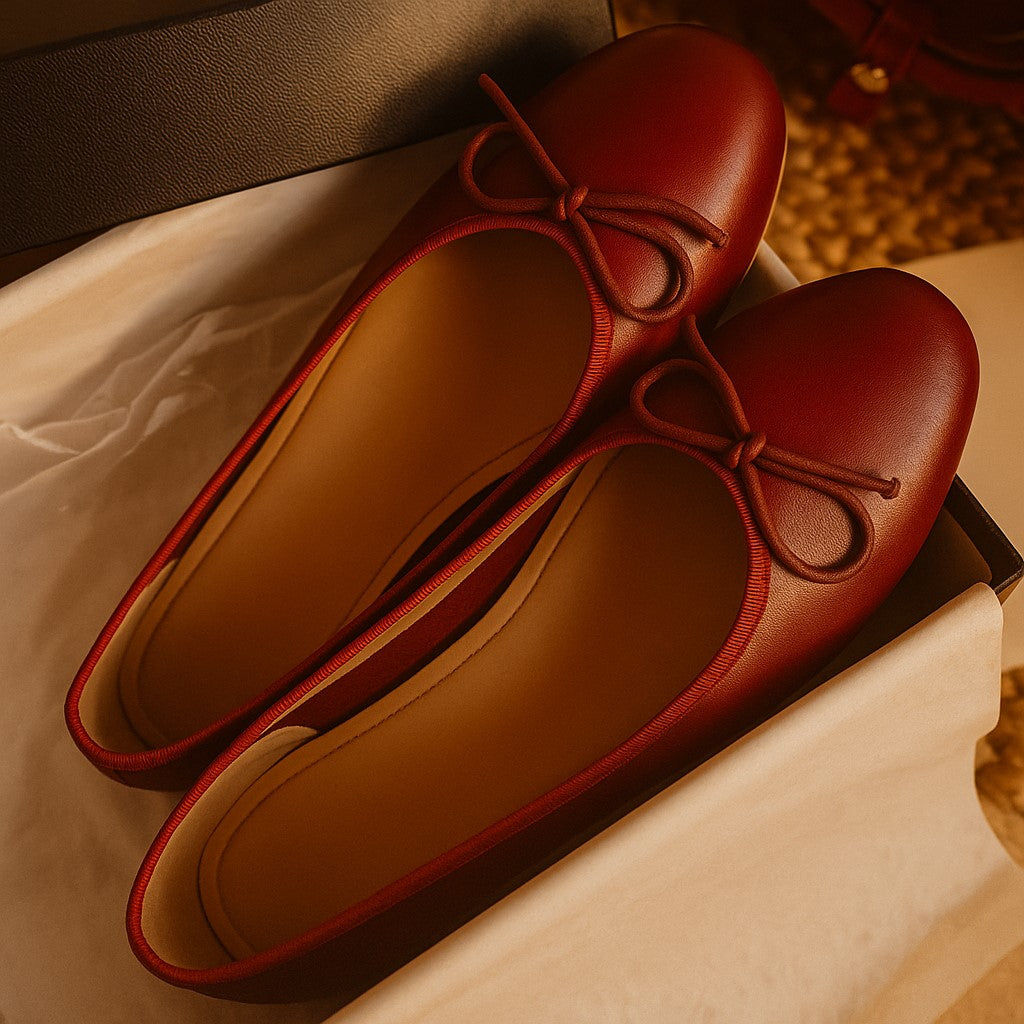 Women’s Genuine Cow Leather Ballet Flats - Shop Hestons