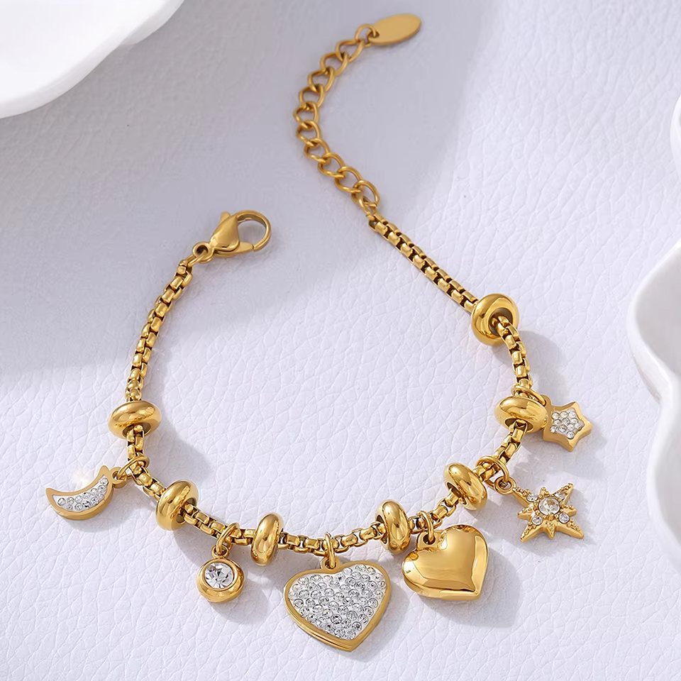 Twinkling Heart Charm Bracelet - HESTONS