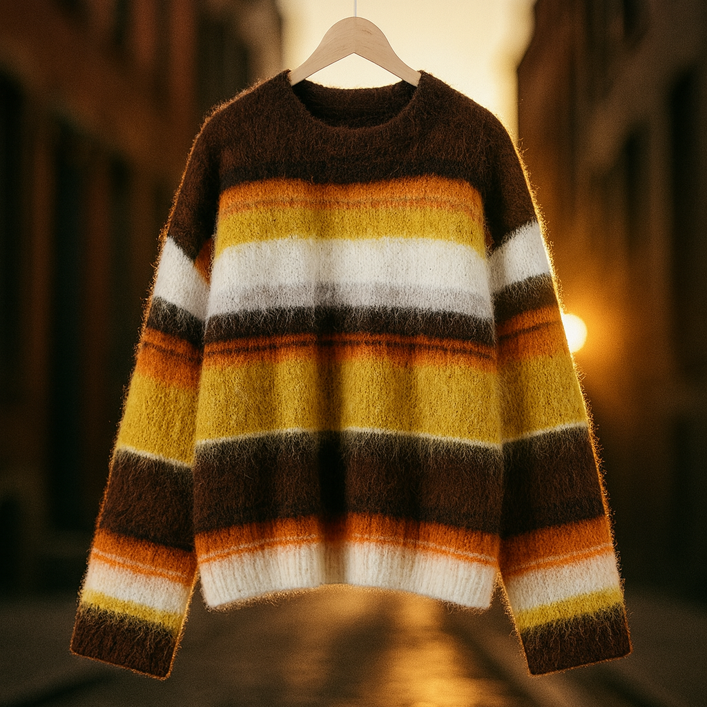 Women’s Cozy Striped Fuzzy Sweater - Shop Hestons