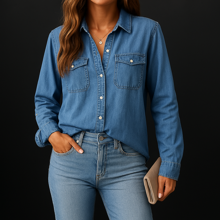 Chic Denim Button Down - HESTONS