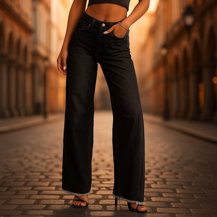 Women's Relaxed Fit Frayed Hem Jeans - Shop Hestons