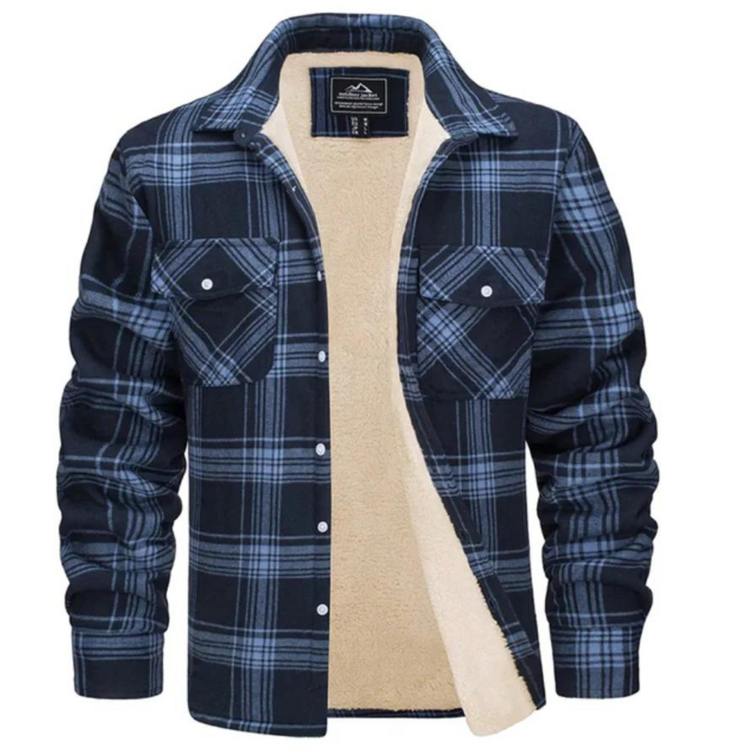 Men’s Sherpa‑Lined Plaid Flannel Shirt Jacket - Shop Hestons