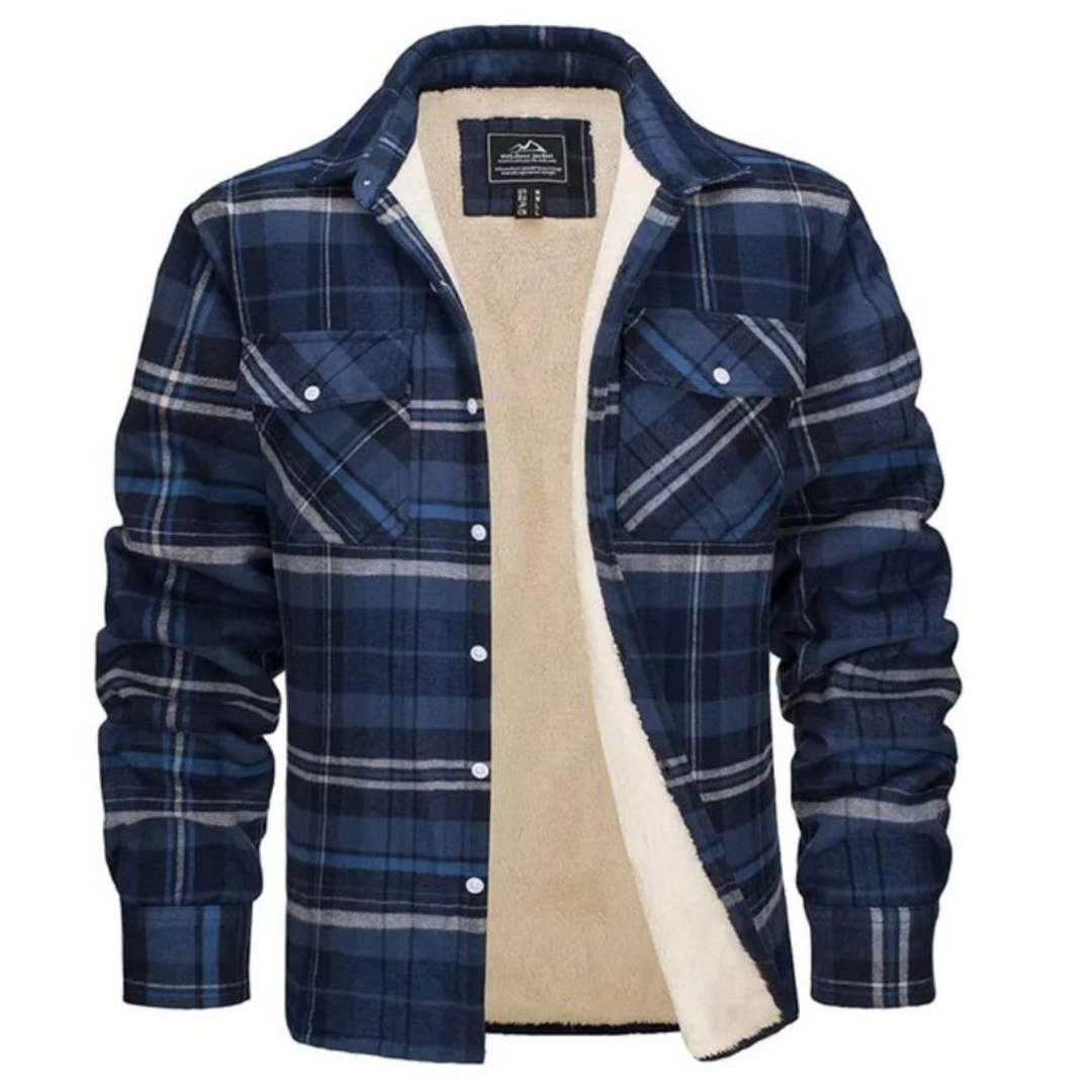 Men’s Sherpa‑Lined Plaid Flannel Shirt Jacket - Shop Hestons