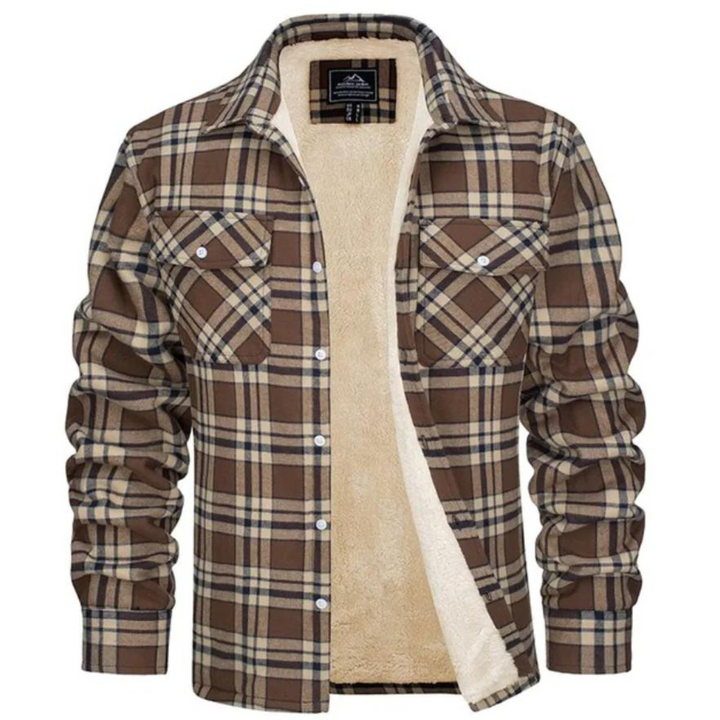 Men’s Sherpa‑Lined Plaid Flannel Shirt Jacket - Shop Hestons
