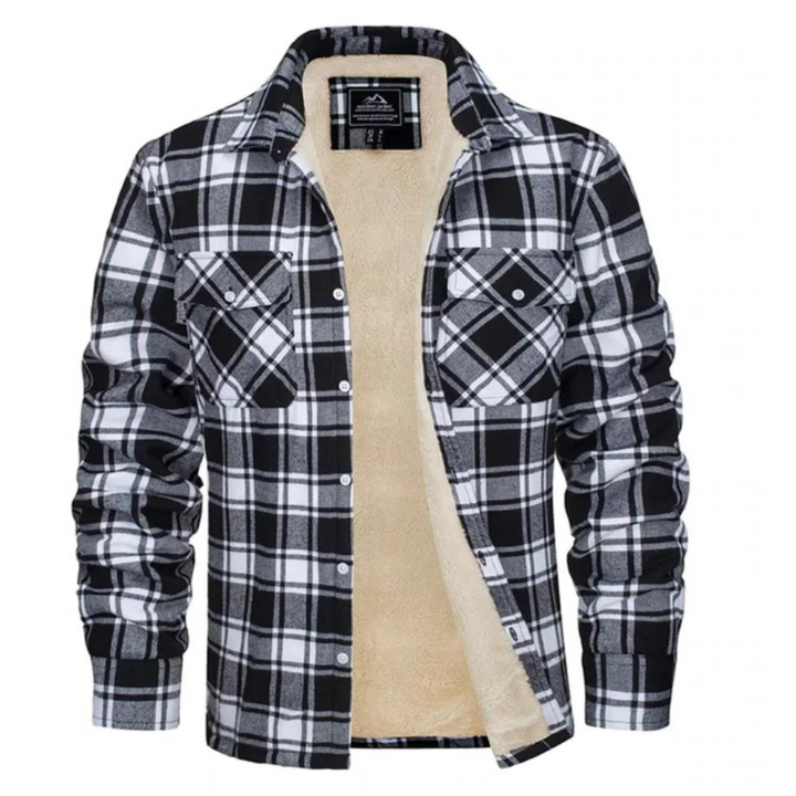 Men’s Sherpa‑Lined Plaid Flannel Shirt Jacket - Shop Hestons