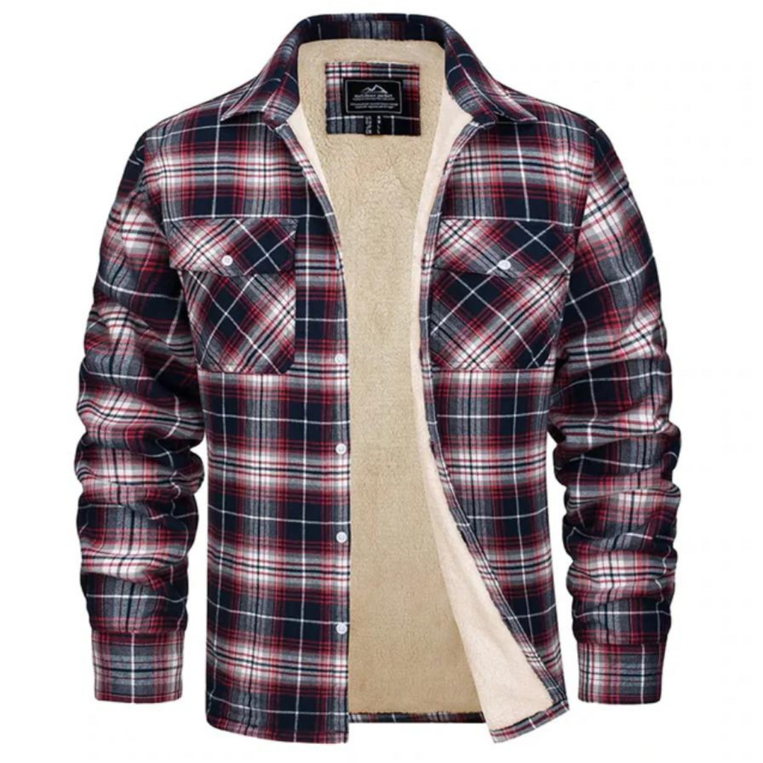 Men’s Sherpa‑Lined Plaid Flannel Shirt Jacket - Shop Hestons