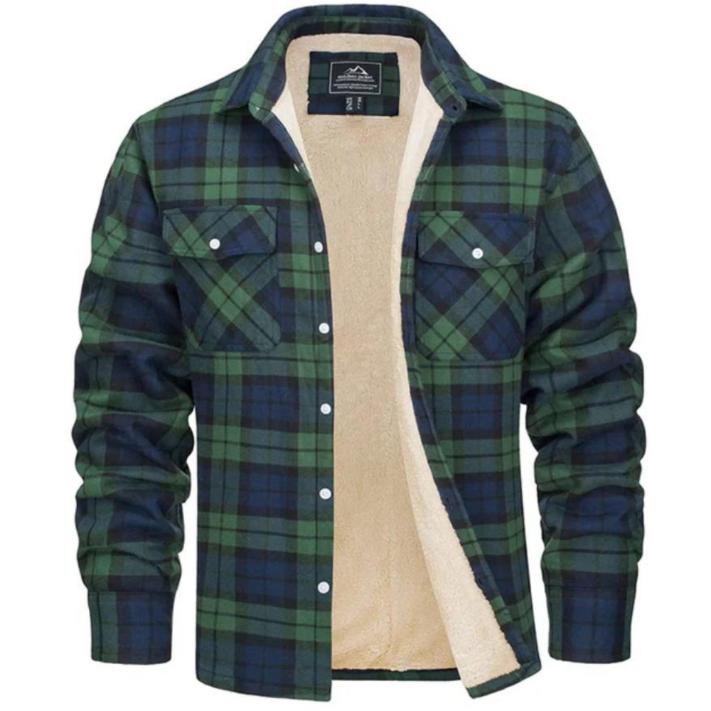 Men’s Sherpa‑Lined Plaid Flannel Shirt Jacket - Shop Hestons
