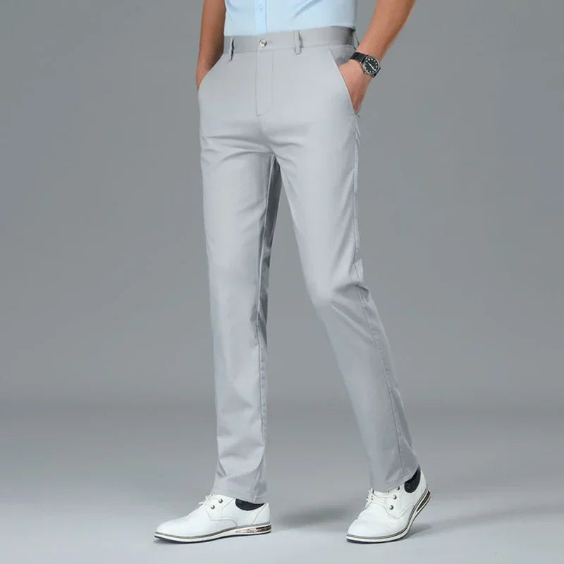 Straight Leg Bamboo Fiber Trousers - Shop Hestons