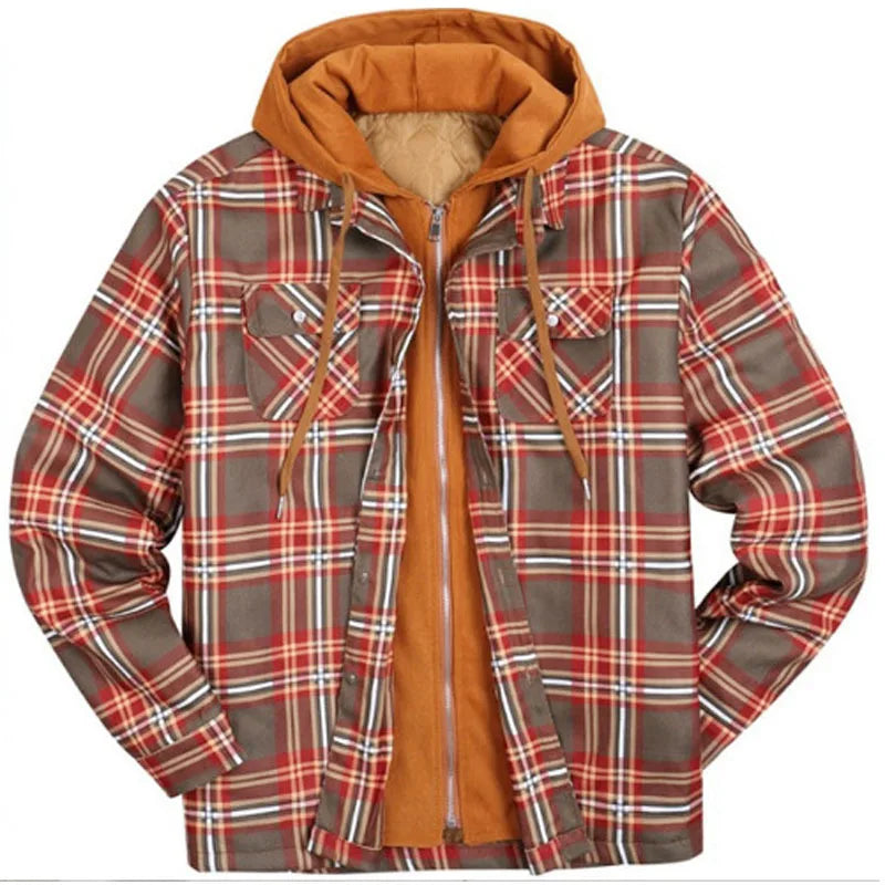 Men’s Hooded Quilted Flannel Shirt Jacket - Shop Hestons