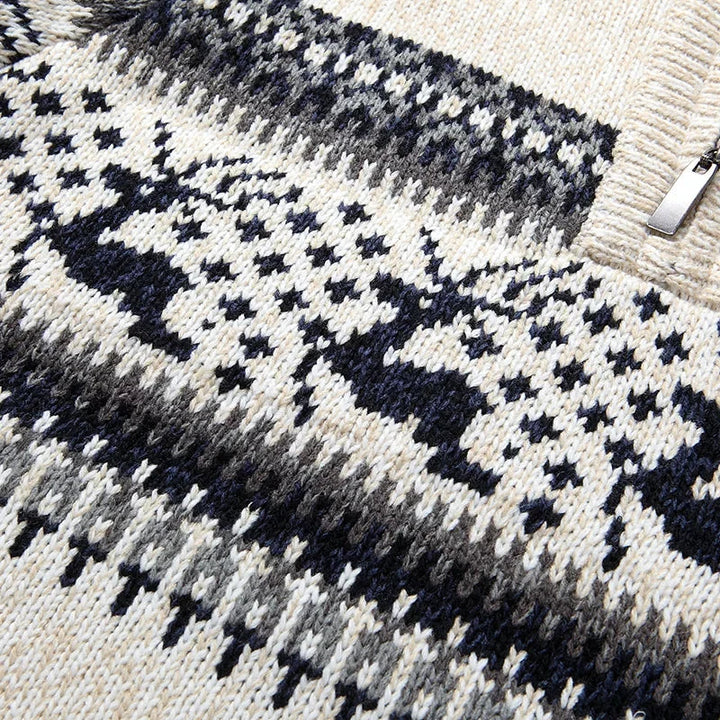 Men’s Half-Zip Reindeer Sweater - Shop Hestons