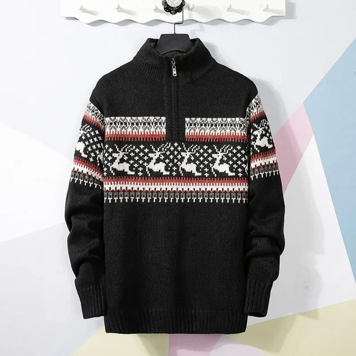 Men’s Half-Zip Reindeer Sweater - Shop Hestons
