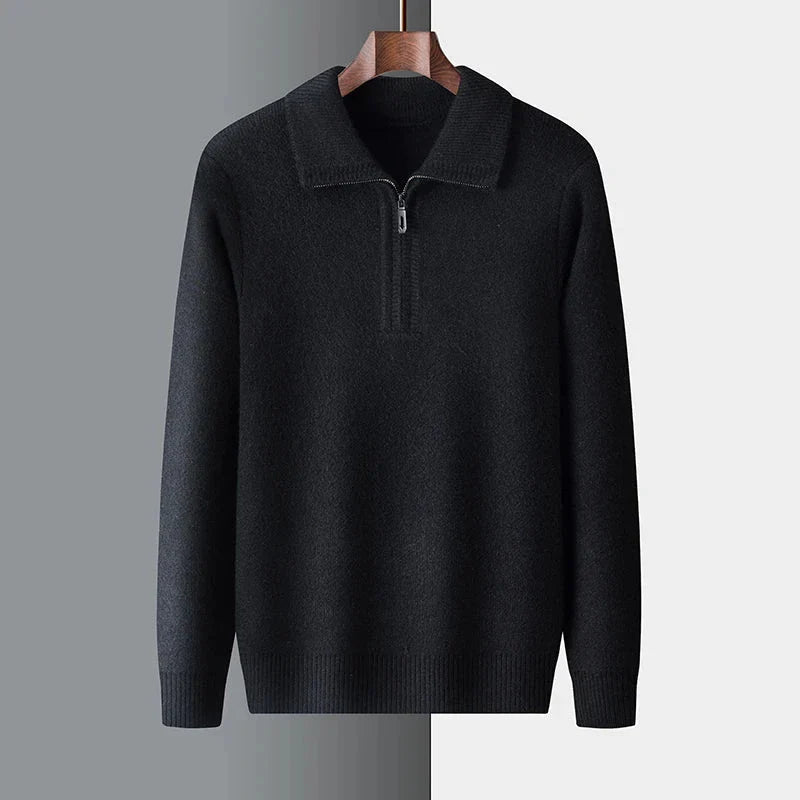 Men's Wool Quarter Zip Sweater - Shop Hestons