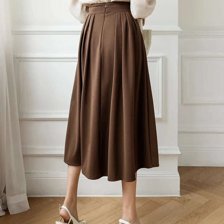 Women’s High-Waist Pleated Midi Skirt - Shop Hestons