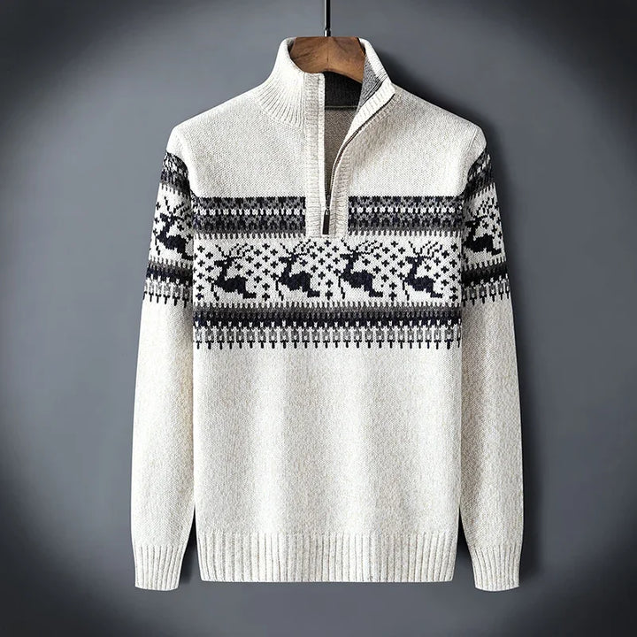 Men’s Half-Zip Reindeer Sweater - Shop Hestons