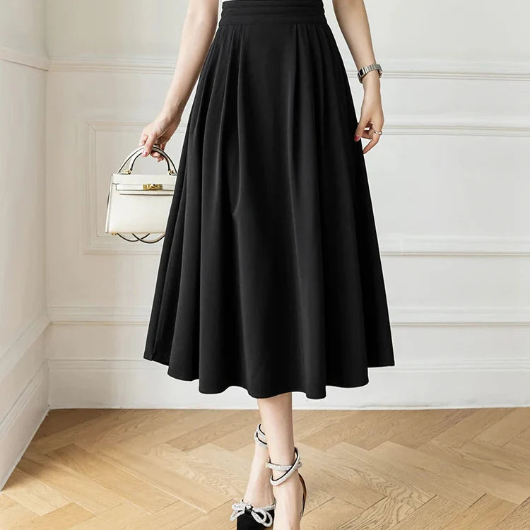 Women’s High-Waist Pleated Midi Skirt - Shop Hestons