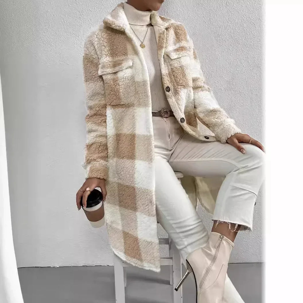 Plush Plaid Coat - HESTONS