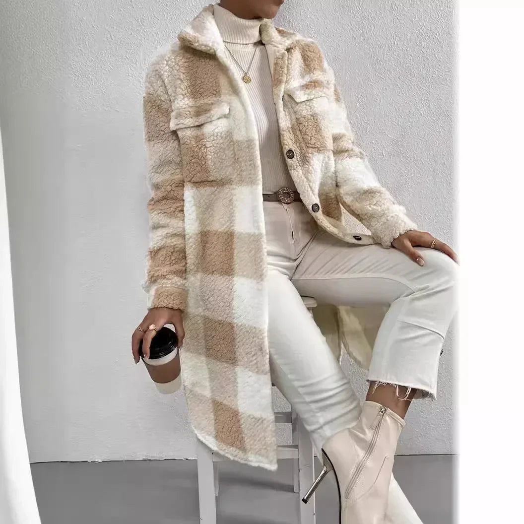Plush Plaid Coat - HESTONS