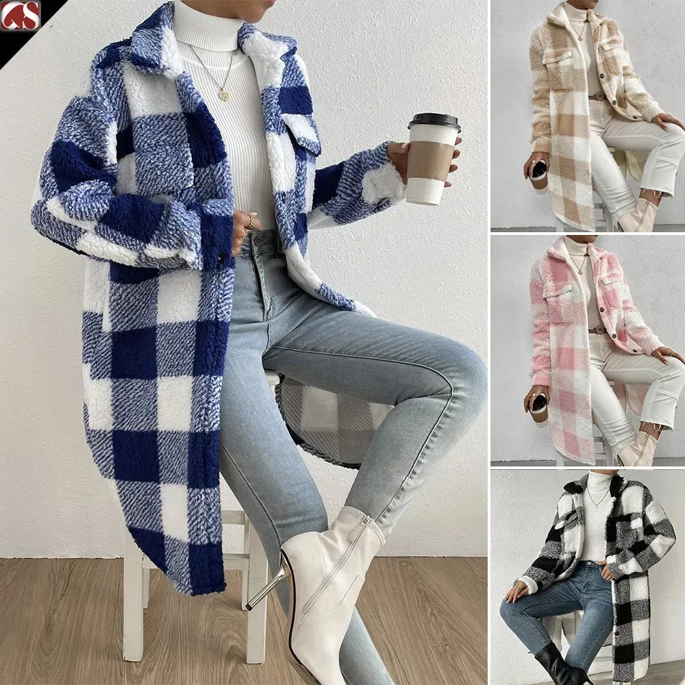 Plush Plaid Coat - HESTONS