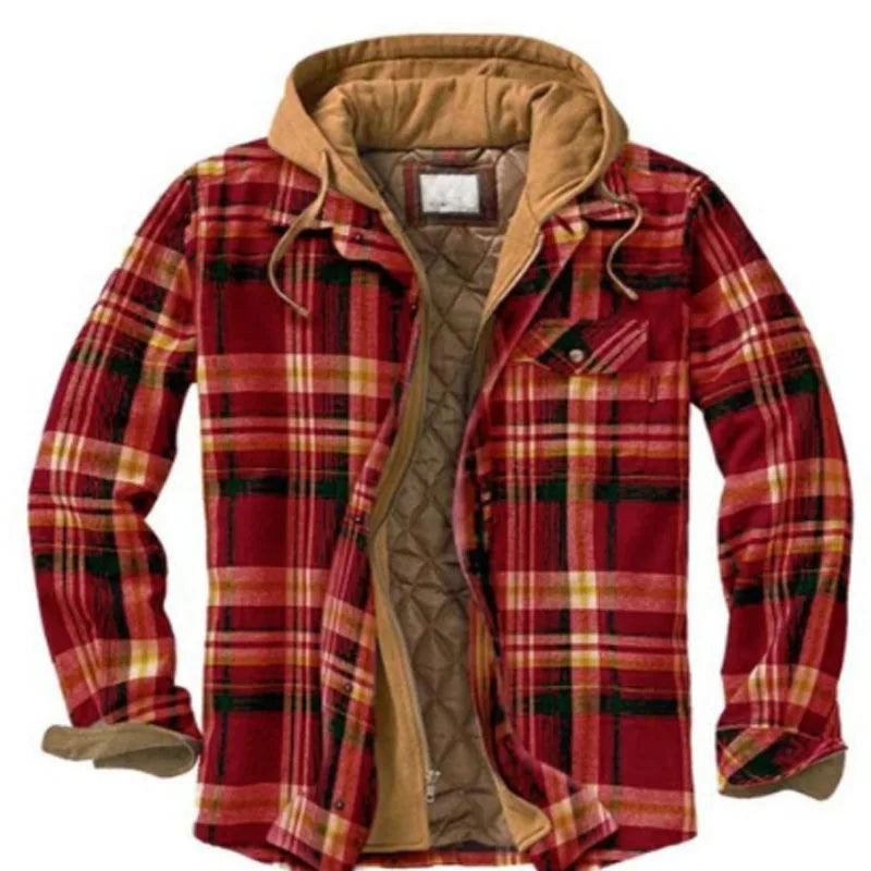 Men’s Hooded Quilted Flannel Shirt Jacket - Shop Hestons