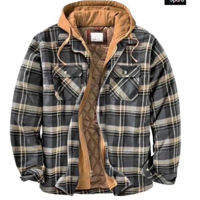 Men’s Hooded Quilted Flannel Shirt Jacket - Shop Hestons