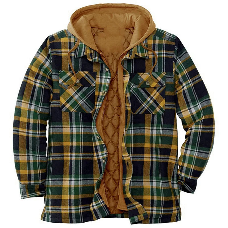 Men’s Hooded Quilted Flannel Shirt Jacket - Shop Hestons