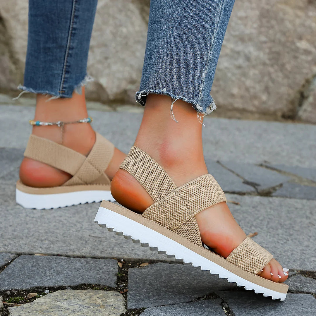 Woven Strap Sandals - HESTONS