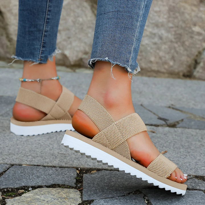 Woven Strap Sandals - HESTONS