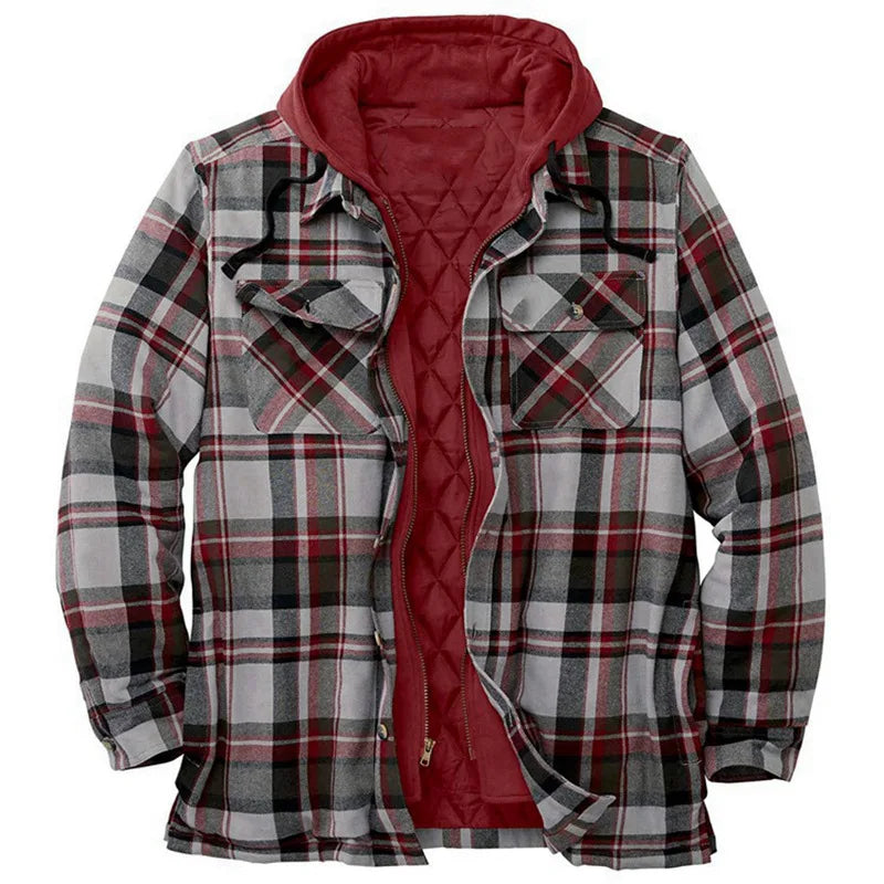 Men’s Hooded Quilted Flannel Shirt Jacket - Shop Hestons