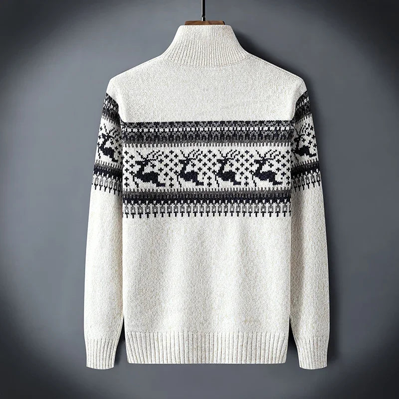 Men’s Half-Zip Reindeer Sweater - Shop Hestons