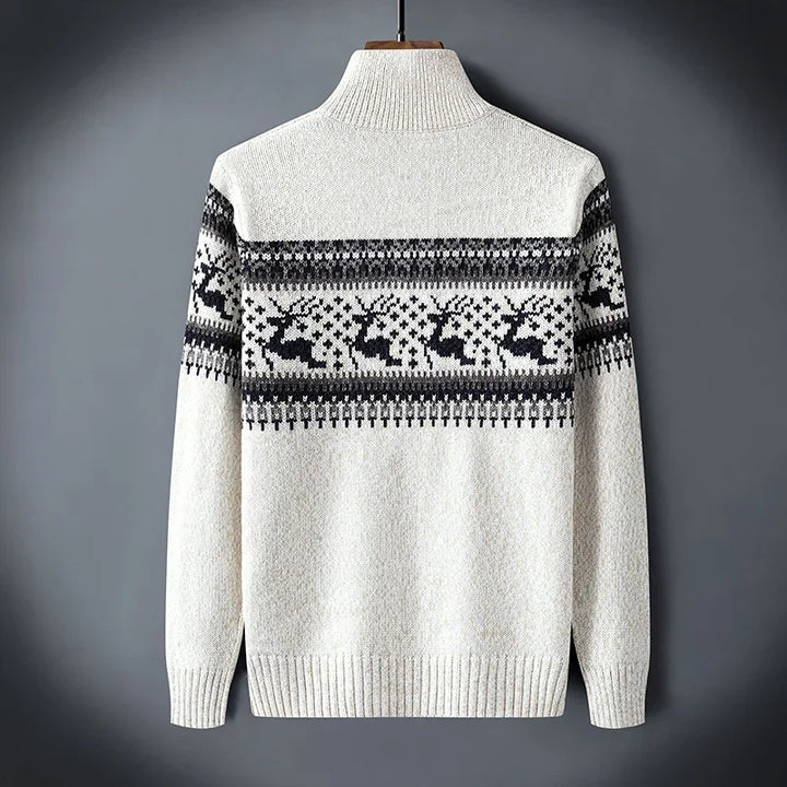 Men’s Half-Zip Reindeer Sweater - Shop Hestons