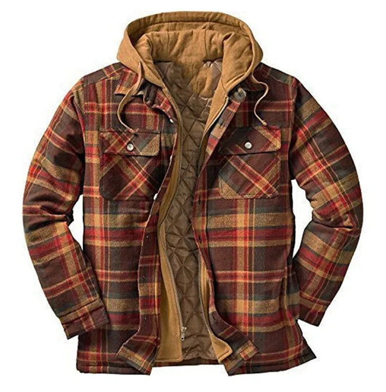 Men’s Hooded Quilted Flannel Shirt Jacket - Shop Hestons