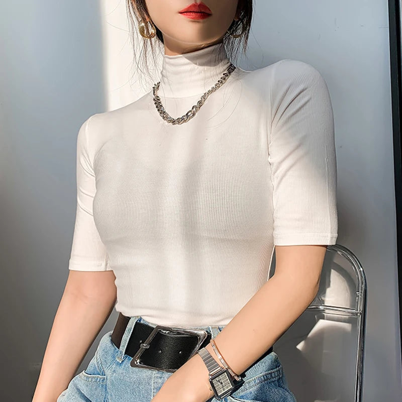 Textured Mock Neck - HESTONS