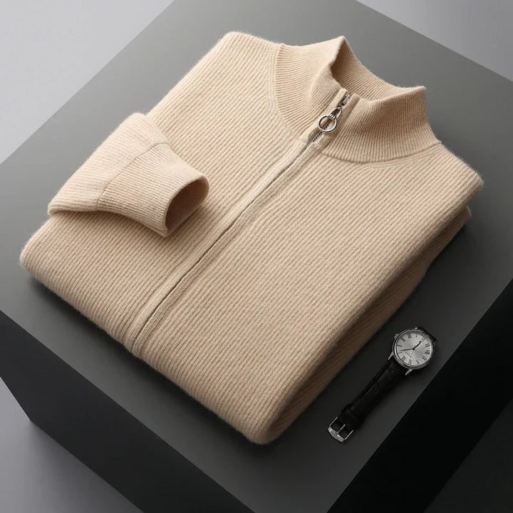 Men’s Cashmere Zip Mock Neck Sweater - Shop Hestons