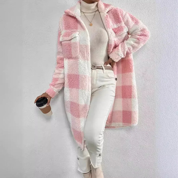 Plush Plaid Coat - HESTONS