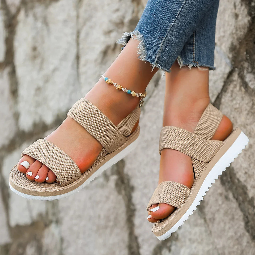Woven Strap Sandals - HESTONS