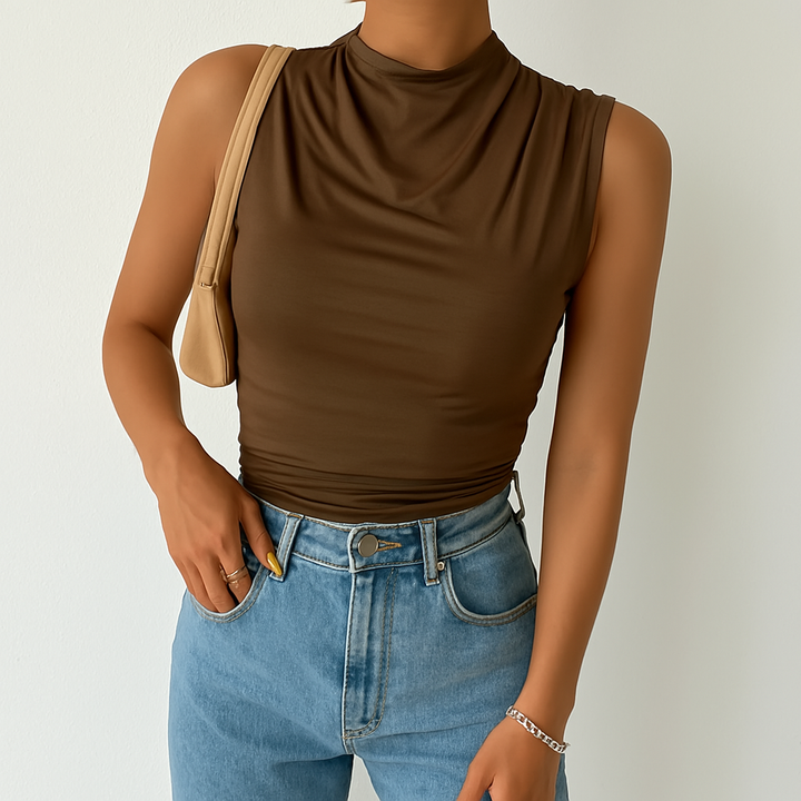 Ruched Sleeveless Tank - HESTONS
