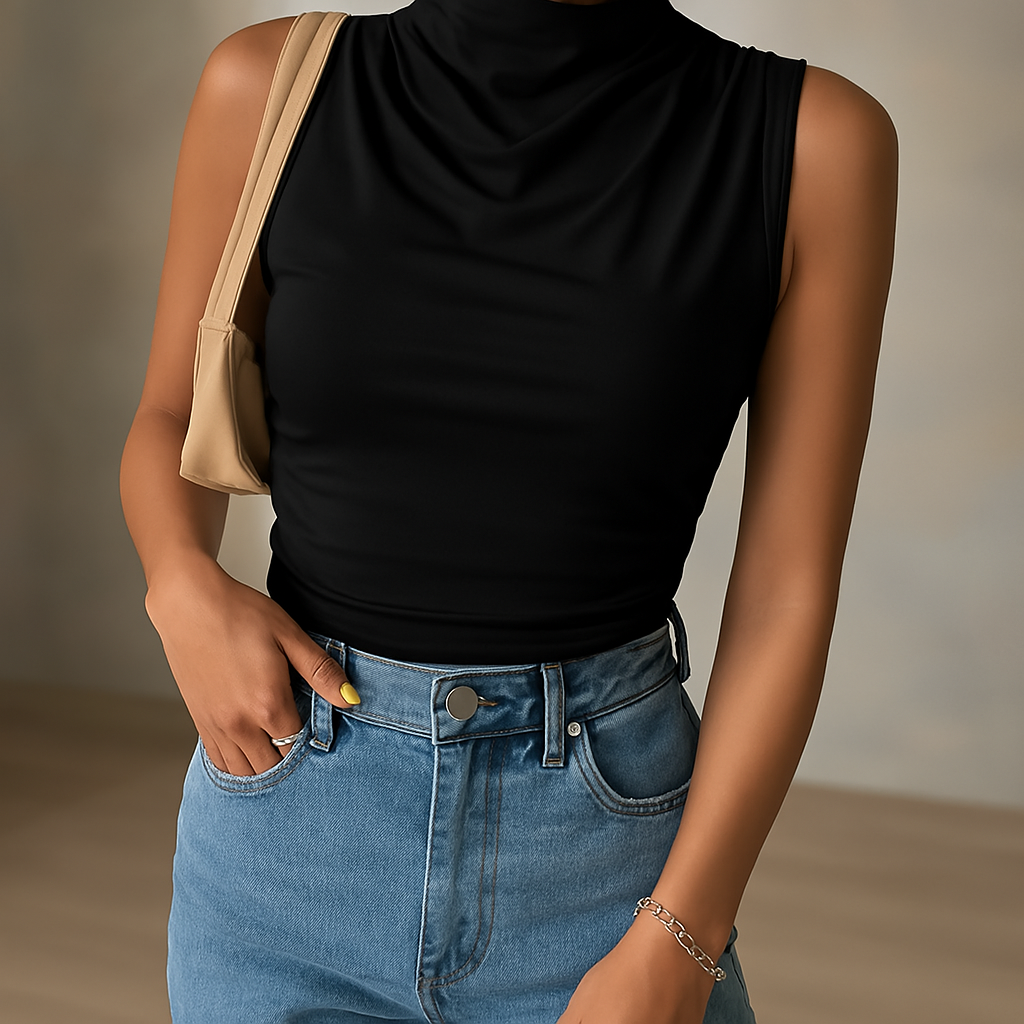 Ruched Sleeveless Tank - HESTONS