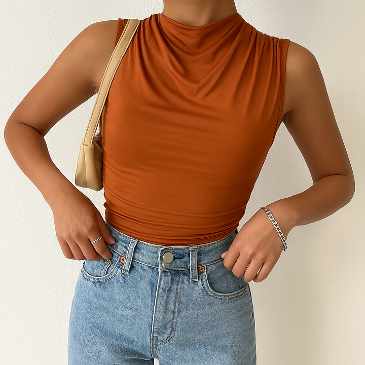Ruched Sleeveless Tank - HESTONS