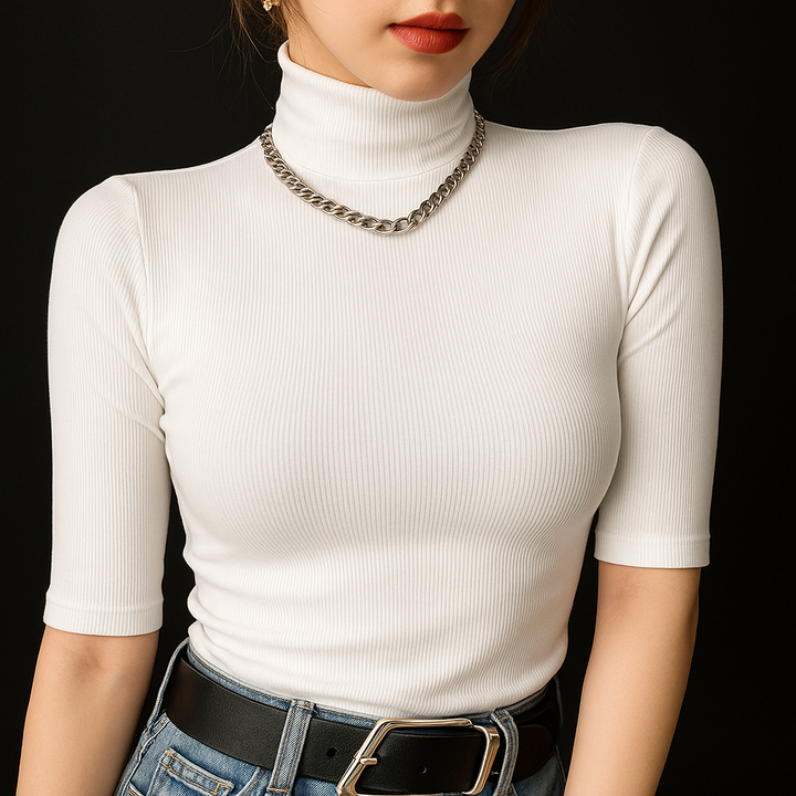 Textured Mock Neck - HESTONS
