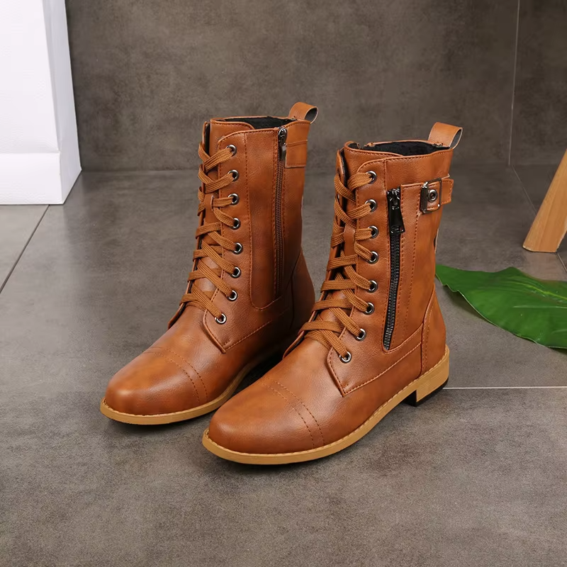 Western Punk Buckle Boots - HESTONS