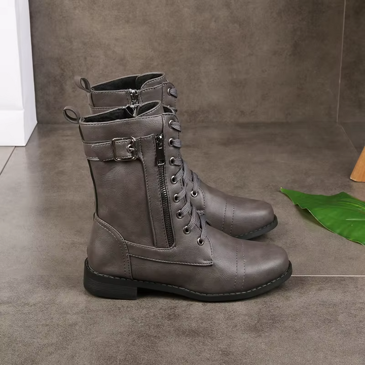 Western Punk Buckle Boots - HESTONS